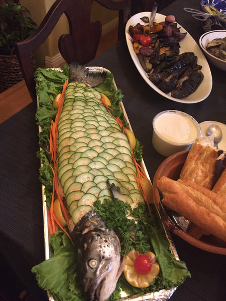 Poached salmon